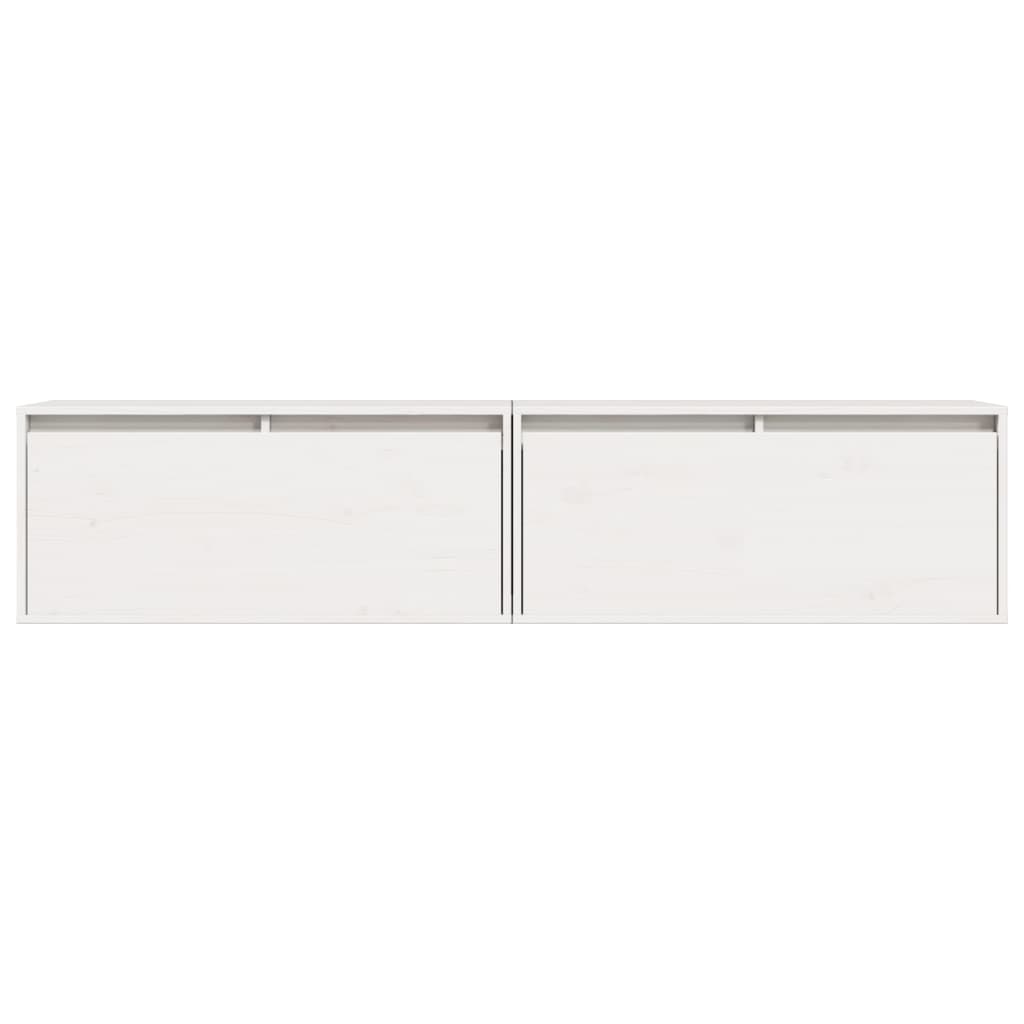 Wall Cabinets 2 pcs White 80x30x35 cm Solid Wood Pine
