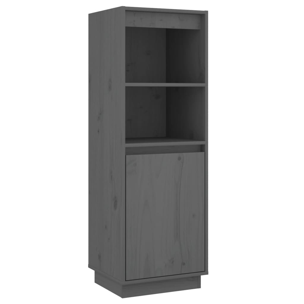 Highboard Grey 37x34x110 cm Solid Wood Pine