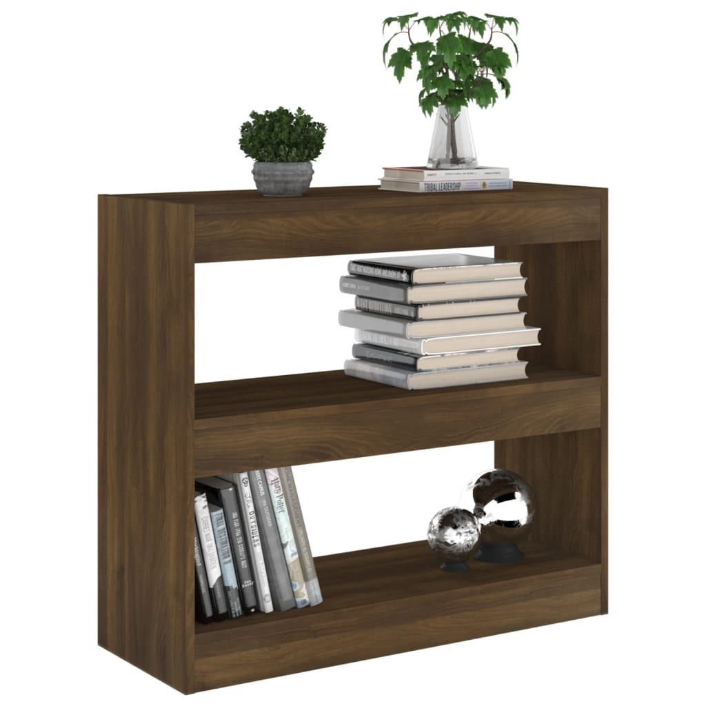 Book Cabinet/Room Divider Brown Oak 80x30x72 cm