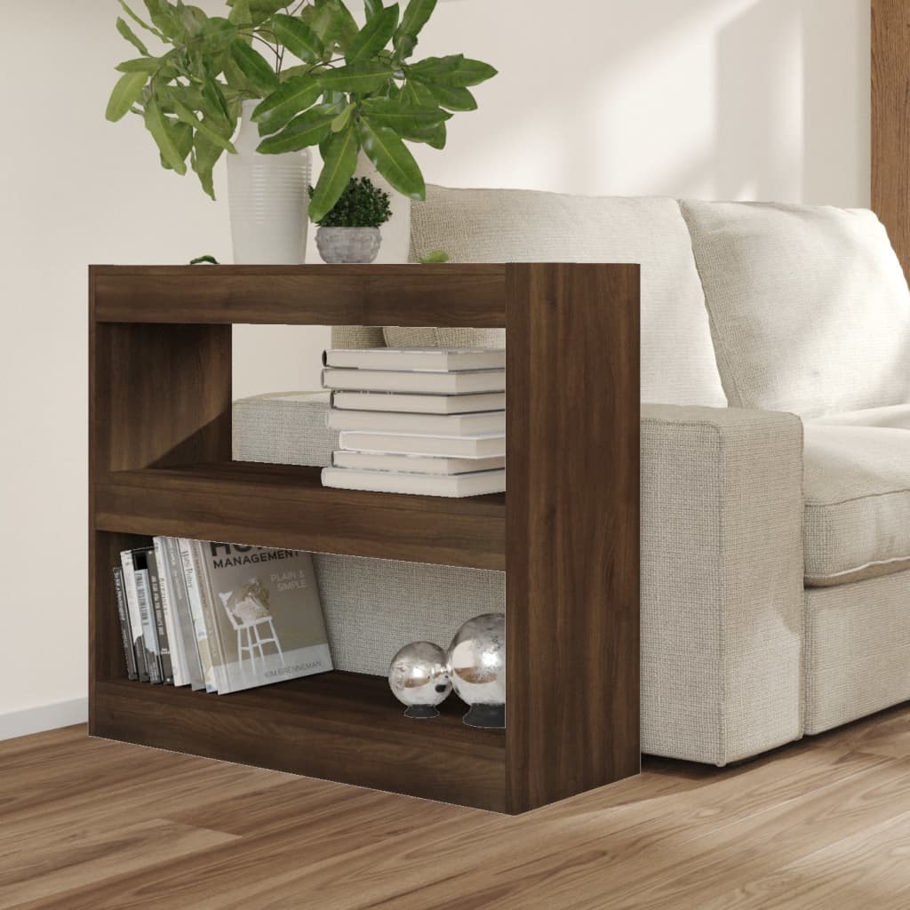 Book Cabinet/Room Divider Brown Oak 80x30x72 cm
