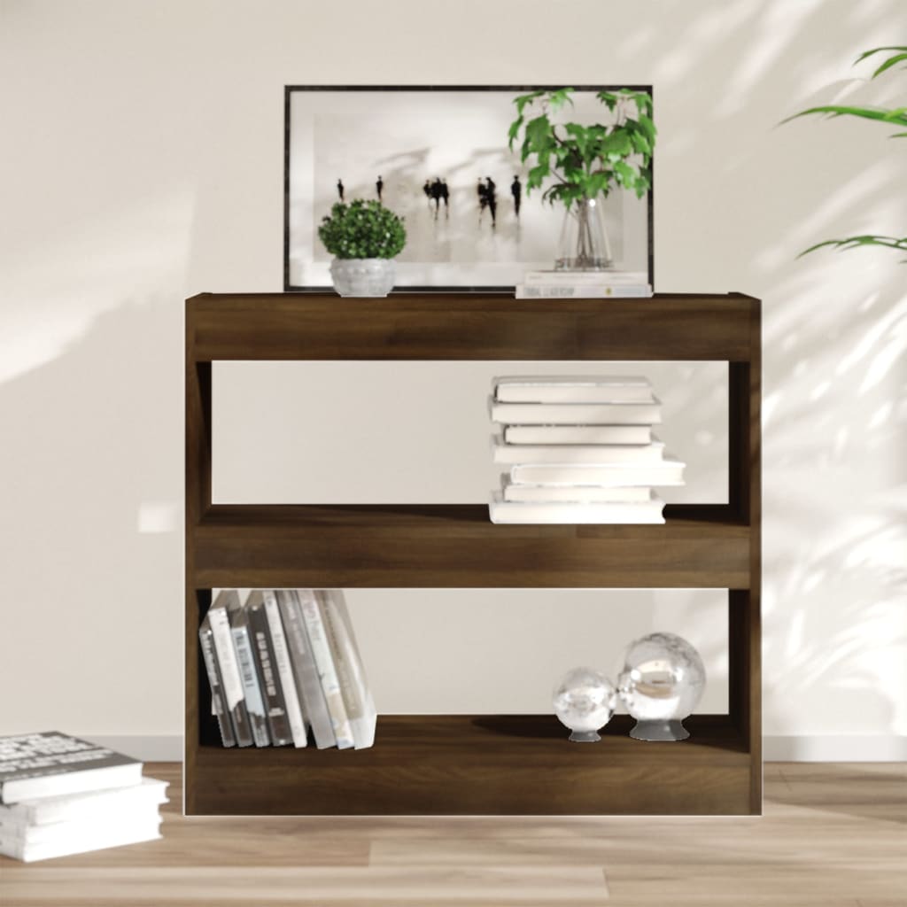 Book Cabinet/Room Divider Brown Oak 80x30x72 cm
