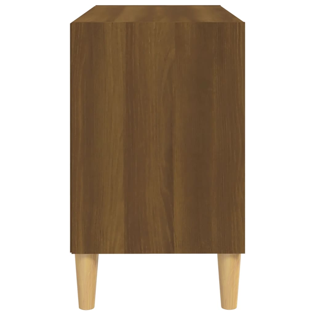 TV Cabinet with Solid Wood Legs Brown Oak 69.5x30x50 cm