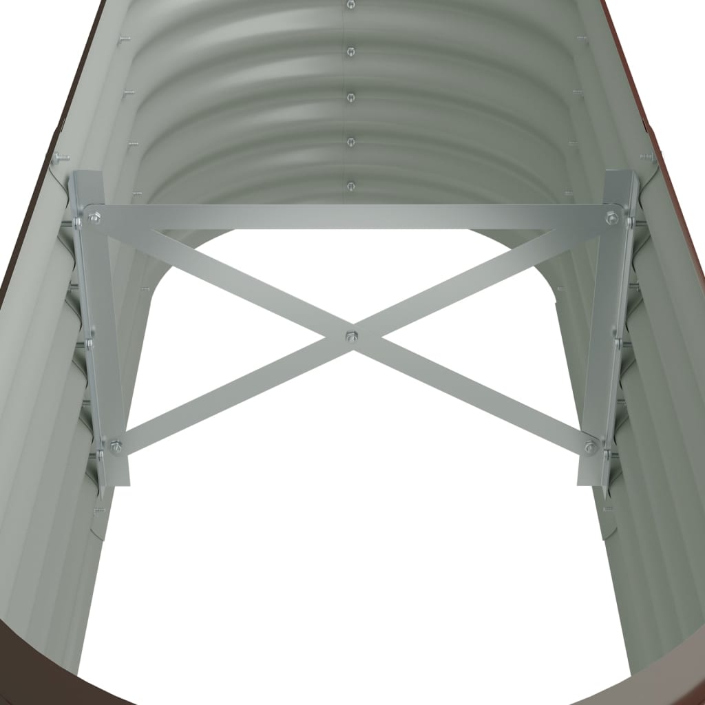 Garden Raised Bed Galvanised Steel 114x40x36 cm Brown