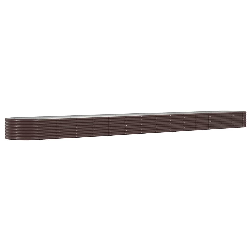 Garden Raised Bed Galvanised Steel 620x80x36 cm Brown