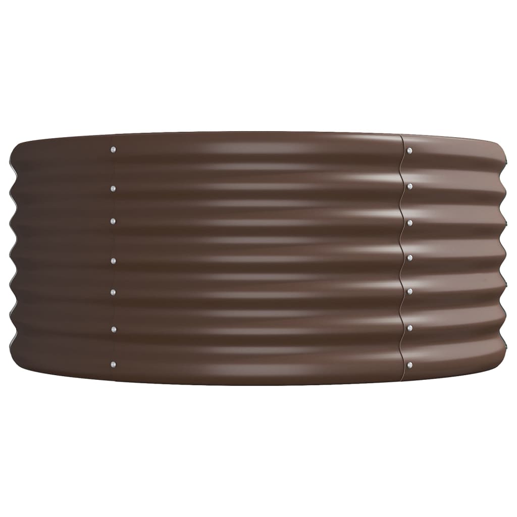 Garden Raised Bed Galvanised Steel 620x80x36 cm Brown