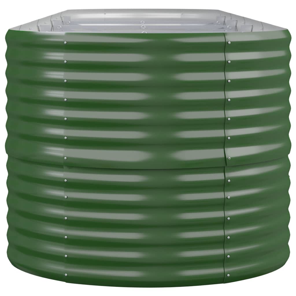 Garden Raised Bed Galvanised Steel 368x80x68 cm Green