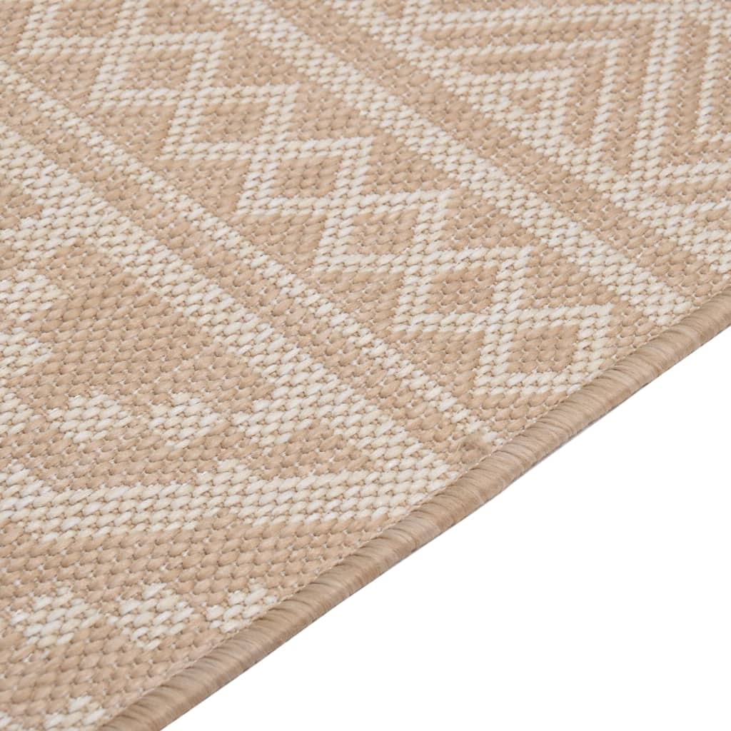 Outdoor Flatweave Rug 160x230 cm Brown Stripes