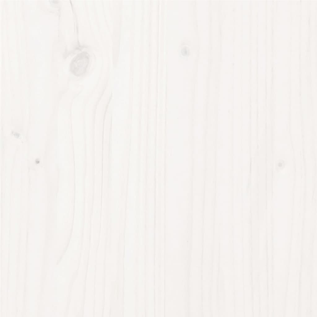 Bed Frame without Mattress White Solid Wood Pine 160x200cm