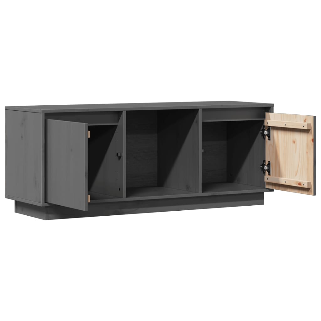 TV Cabinet Grey 110.5x35x44 cm Solid Wood Pine