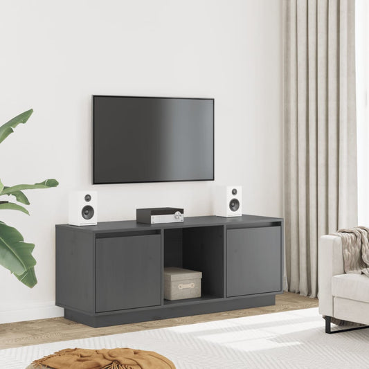 TV Cabinet Grey 110.5x35x44 cm Solid Wood Pine