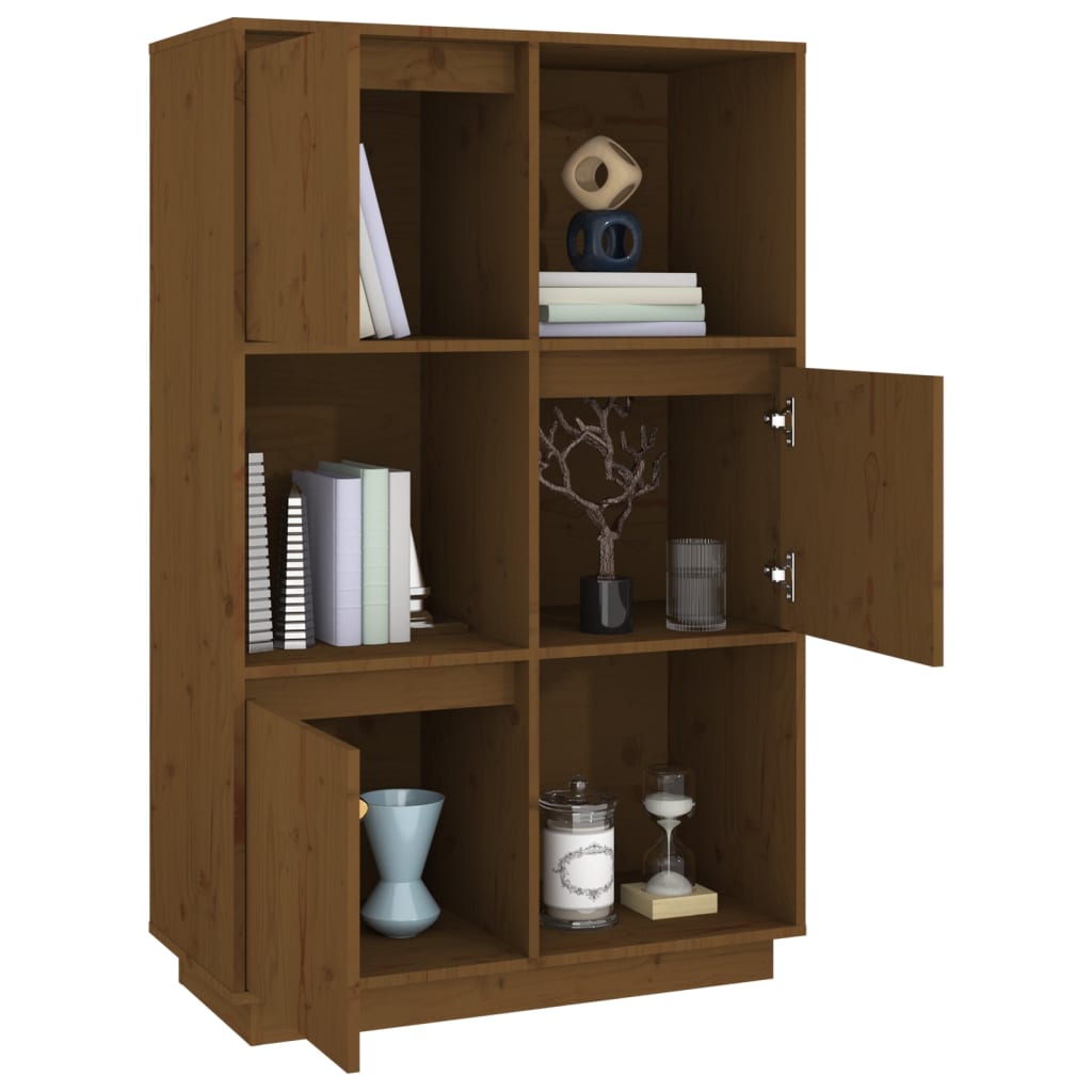 Highboard Honey Brown 74x35x117 cm Solid Wood Pine