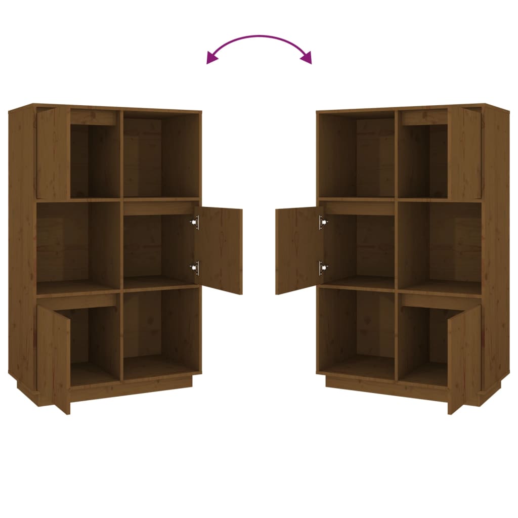 Highboard Honey Brown 74x35x117 cm Solid Wood Pine