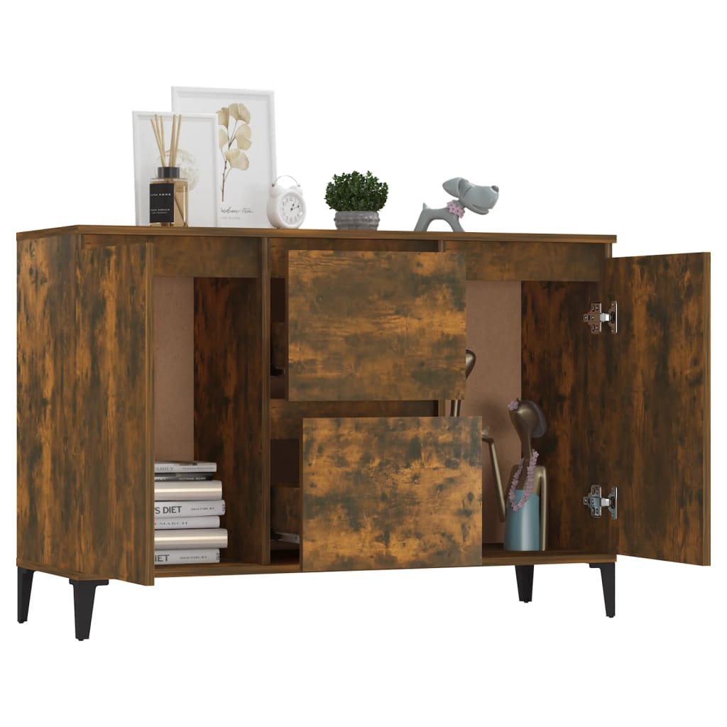 Sideboard Smoked Oak 102x35x70 cm Engineered Wood