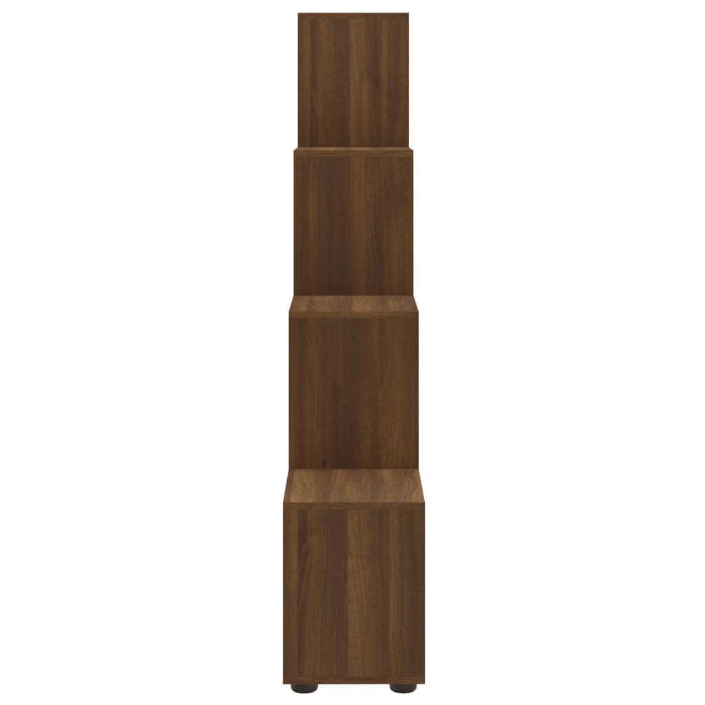 Staircase Bookcase Brown Oak 142 cm Engineered Wood