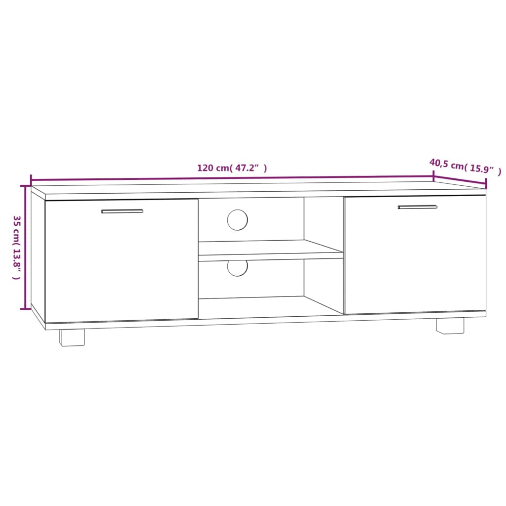 TV Cabinet Black 120x40.5x35 cm Engineered Wood