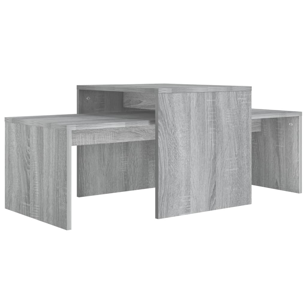 Coffee Table Set Grey Sonoma 100x48x40 cm Engineered Wood