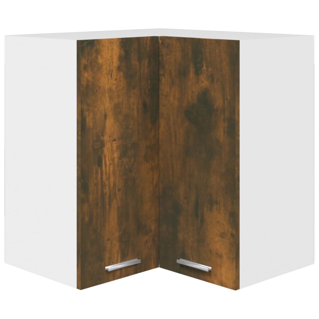 Hanging Corner Cabinet Lyon Smoked Oak 57x57x60 cm Engineered Wood