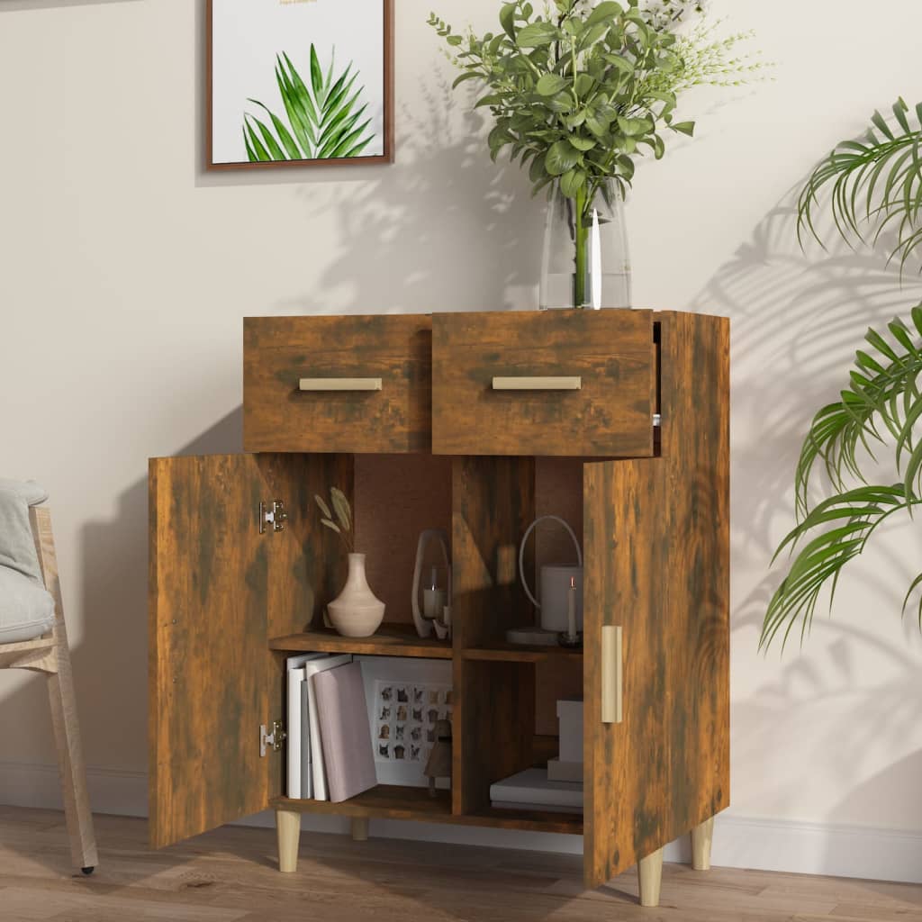 Sideboard Smoked Oak 69.5x34x90 cm Engineered Wood