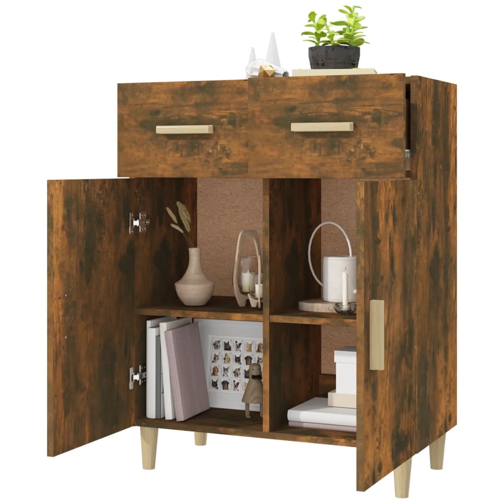 Sideboard Smoked Oak 69.5x34x90 cm Engineered Wood