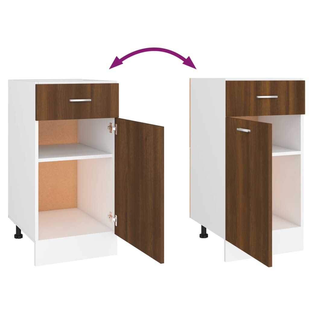 Drawer Bottom Cabinet Lyon Brown Oak 40x46x81.5 cm Engineered Wood