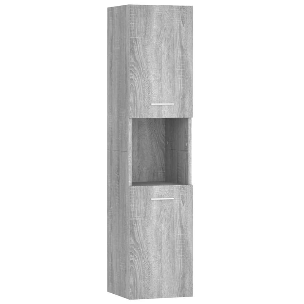 Bathroom Cabinet Grey Sonoma 30x30x130 cm Engineered Wood
