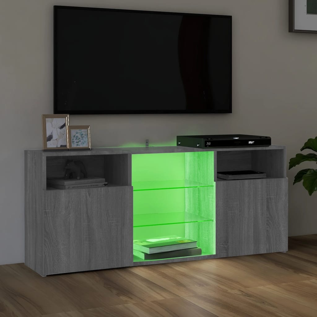 TV Cabinet with LED Lights Grey Sonoma 120x30x50 cm