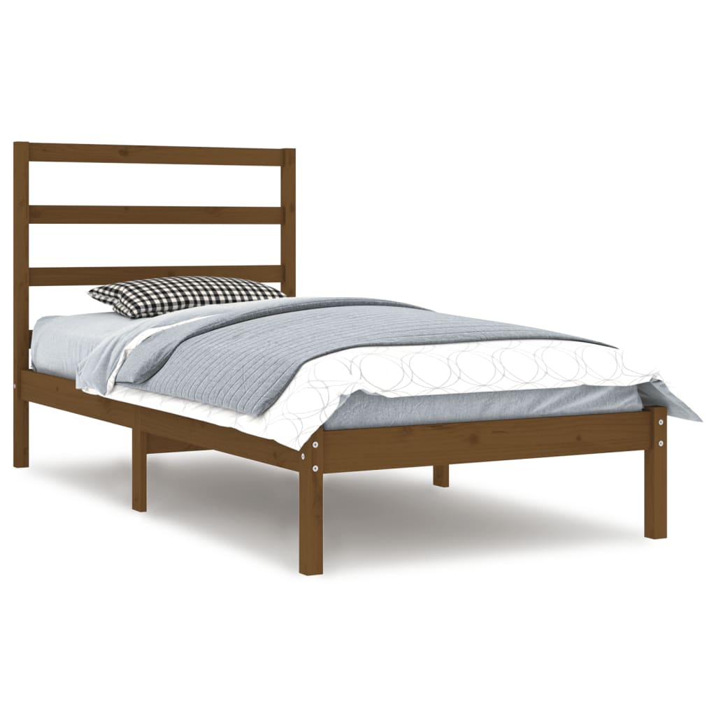 Bed Frame without Mattress Honey Brown 100x200 cm Solid Wood Pine