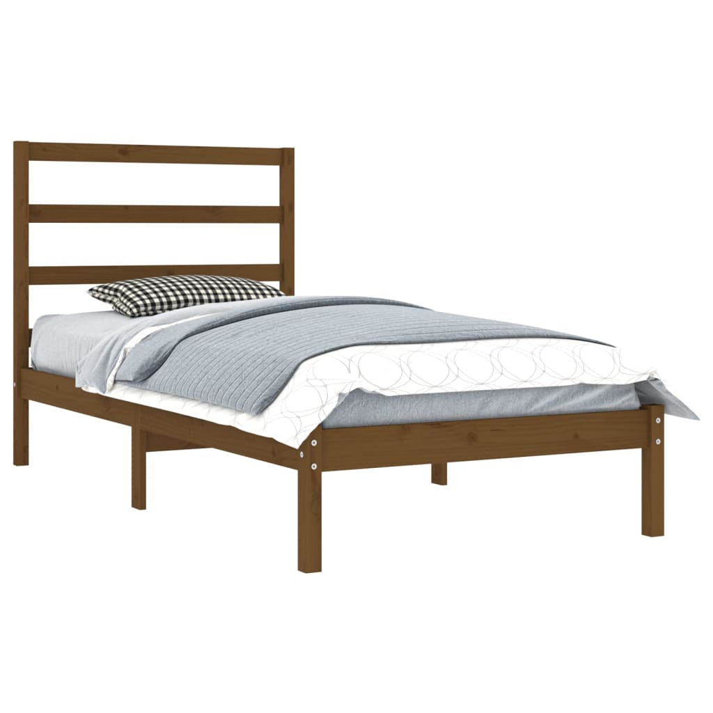 Bed Frame without Mattress Honey Brown 100x200 cm Solid Wood Pine