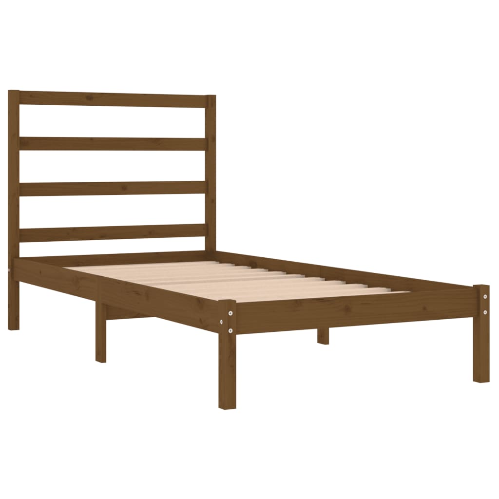 Bed Frame without Mattress Honey Brown 100x200 cm Solid Wood Pine