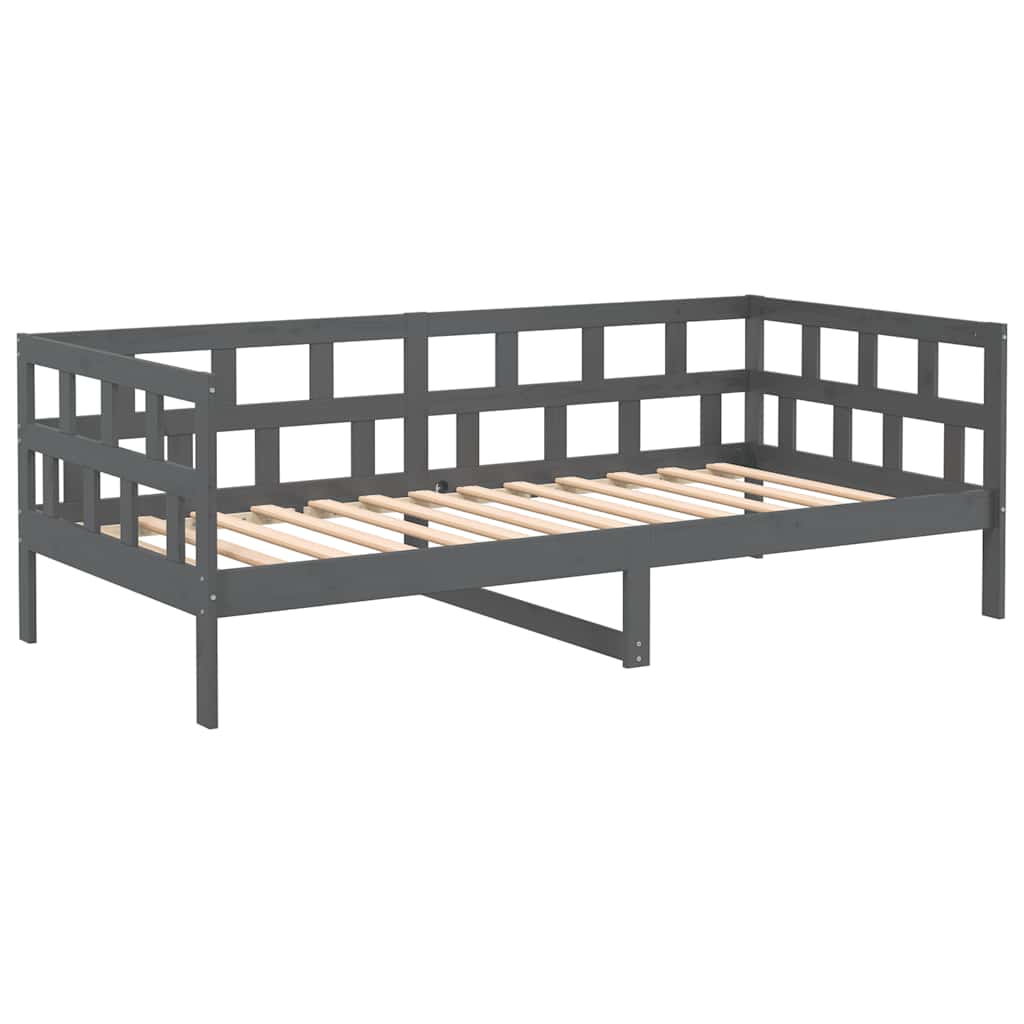 Day Bed without Mattress Grey Solid Wood Pine 80x200 cm