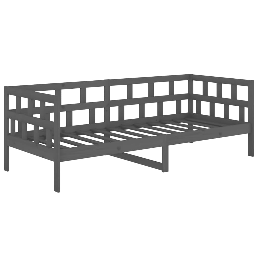Day Bed without Mattress Grey Solid Wood Pine 80x200 cm