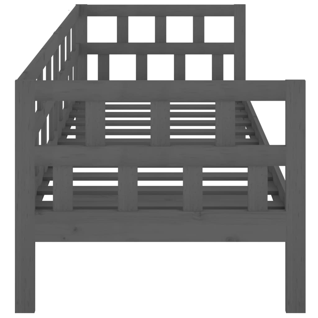 Day Bed without Mattress Grey Solid Wood Pine 80x200 cm