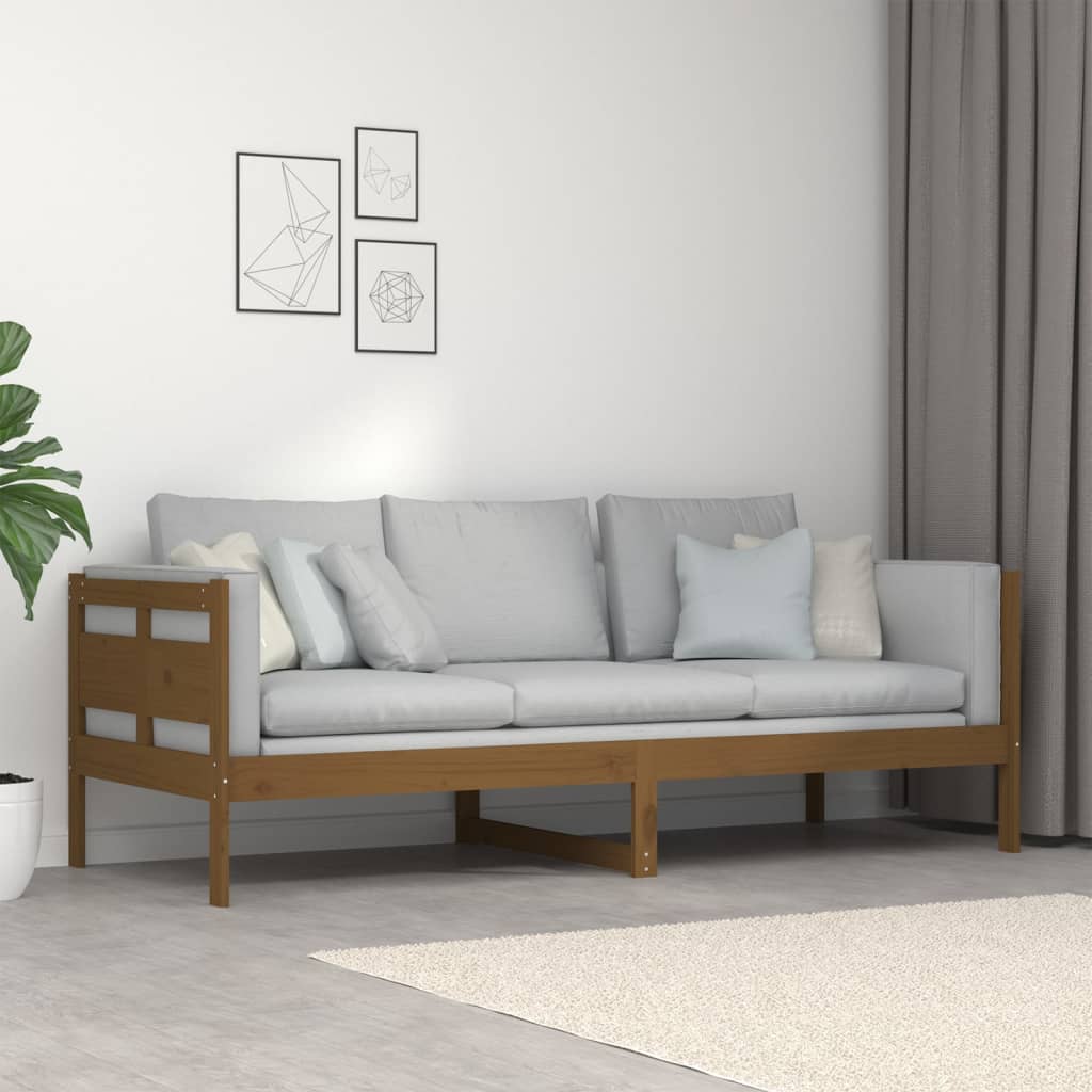 Day Bed without Mattress Honey Brown Solid Wood Pine 80x200 cm