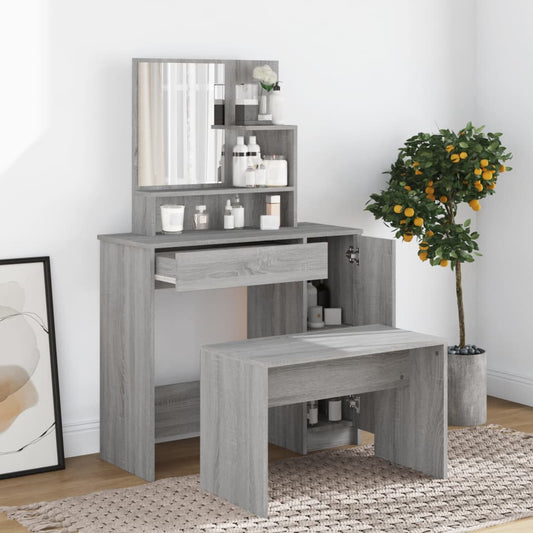 Dressing Table Set Grey Sonoma 86.5x35x136 cm