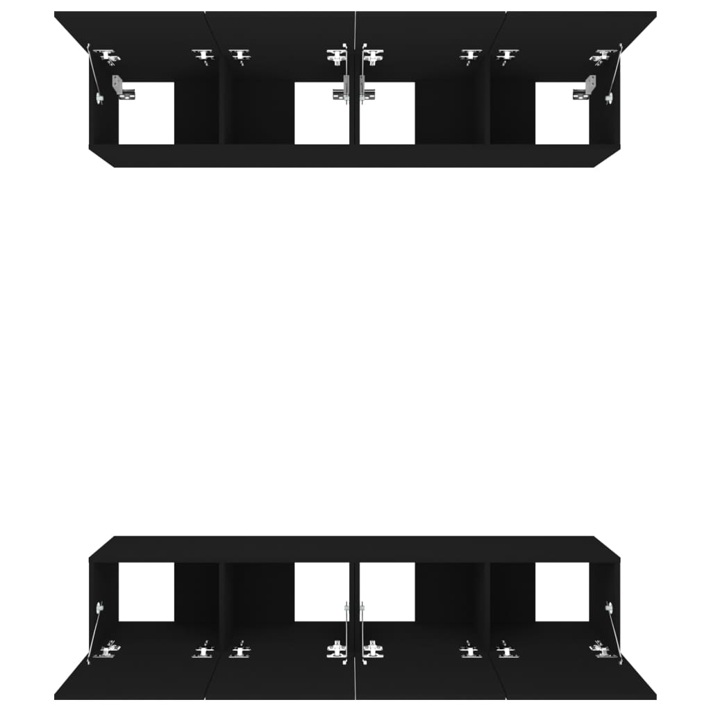 TV Cabinets 4 pcs Black 80x30x30 cm Engineered Wood