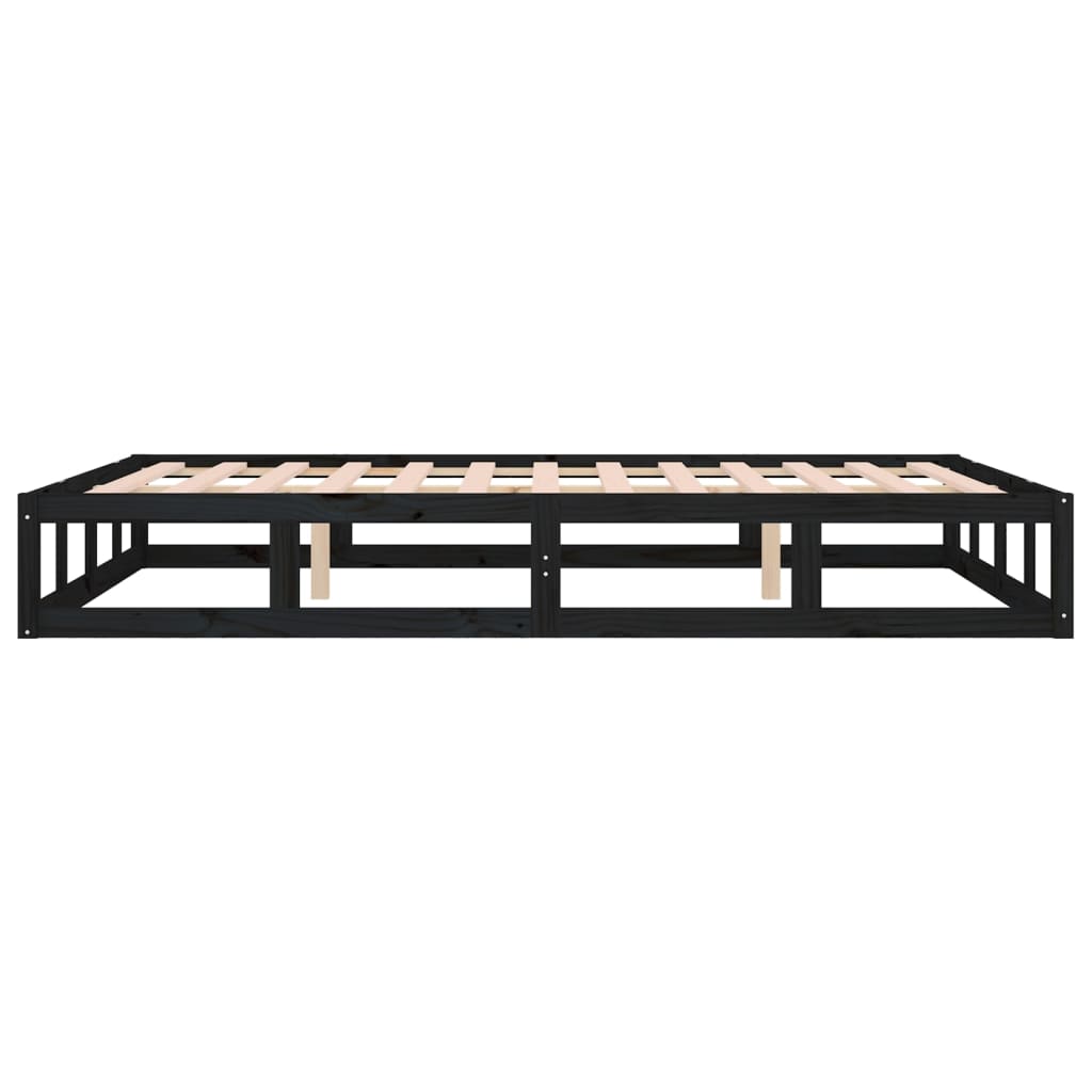 Bed Frame without Mattress Black 120x190 cm Small Double Solid Wood