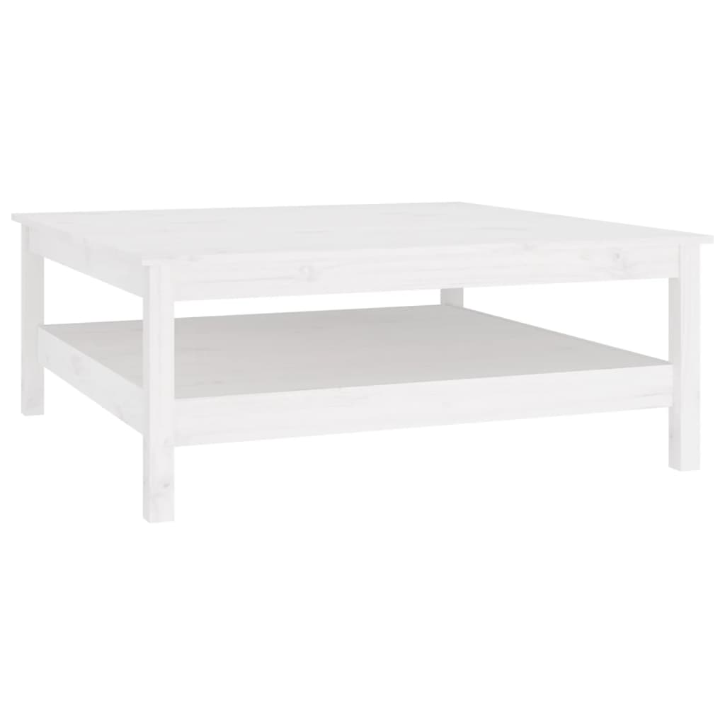 Coffee Table White 100x100x40 cm Solid Wood Pine