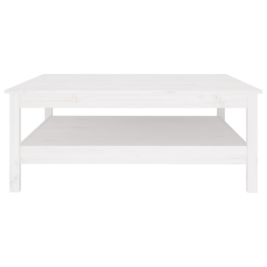Coffee Table White 100x100x40 cm Solid Wood Pine