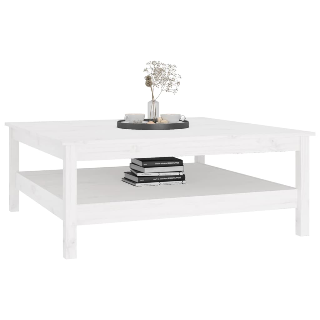 Coffee Table White 100x100x40 cm Solid Wood Pine
