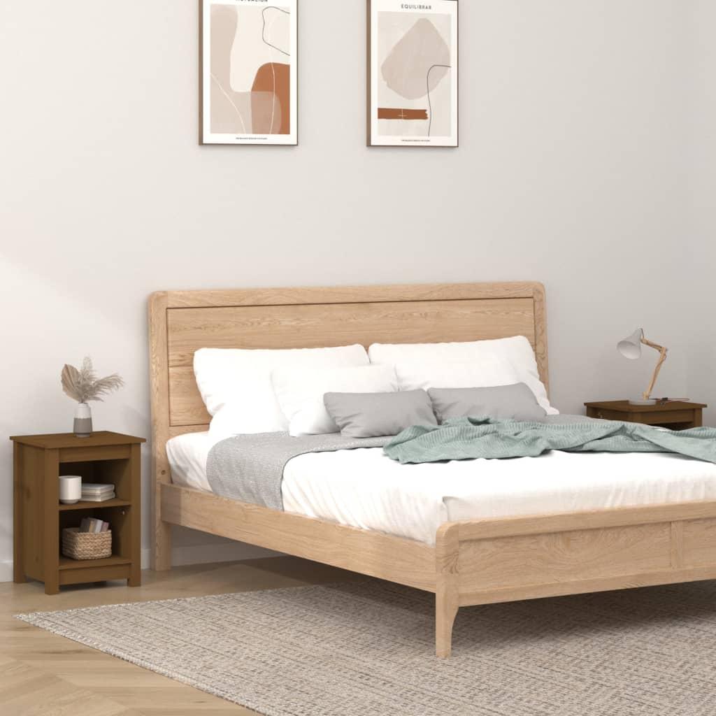 Bedside Cabinets 2 pcs Honey Brown 40x35x55 cm Solid Wood Pine