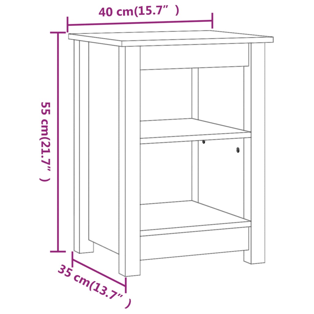 Bedside Cabinets 2 pcs Honey Brown 40x35x55 cm Solid Wood Pine