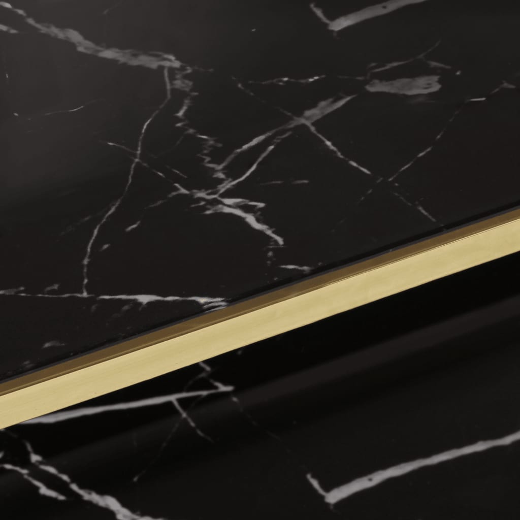 Coffee Table Gold Stainless Steel and Tempered Glass