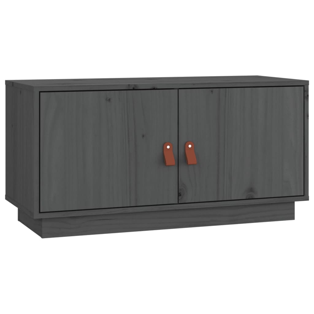 TV Cabinet Grey 80x34x40 cm Solid Wood Pine