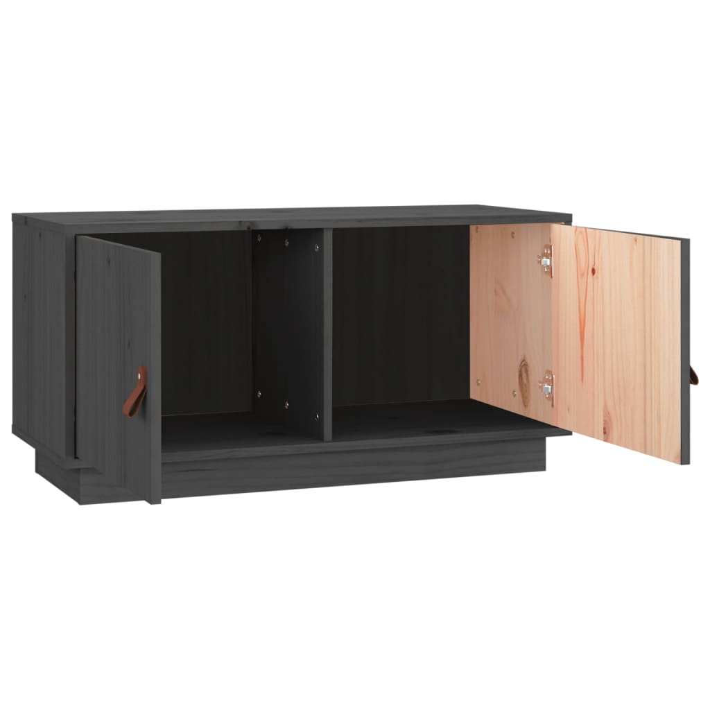 TV Cabinet Grey 80x34x40 cm Solid Wood Pine
