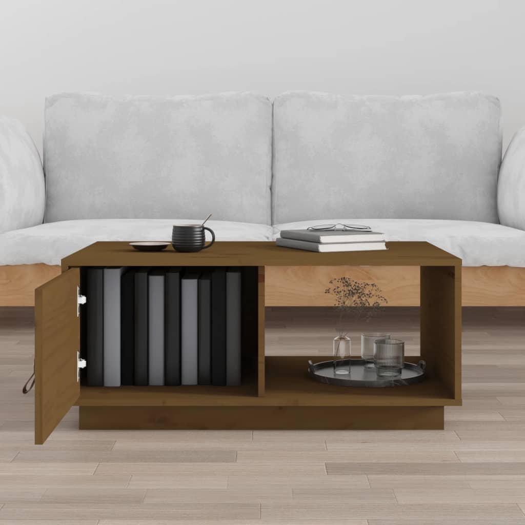 Coffee Table Honey Brown 80x50x35.5 cm Solid Wood Pine