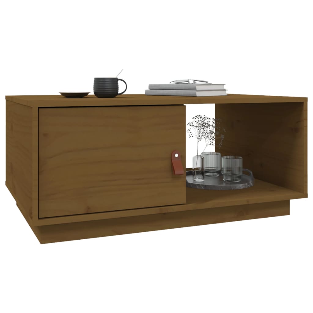 Coffee Table Honey Brown 80x50x35.5 cm Solid Wood Pine