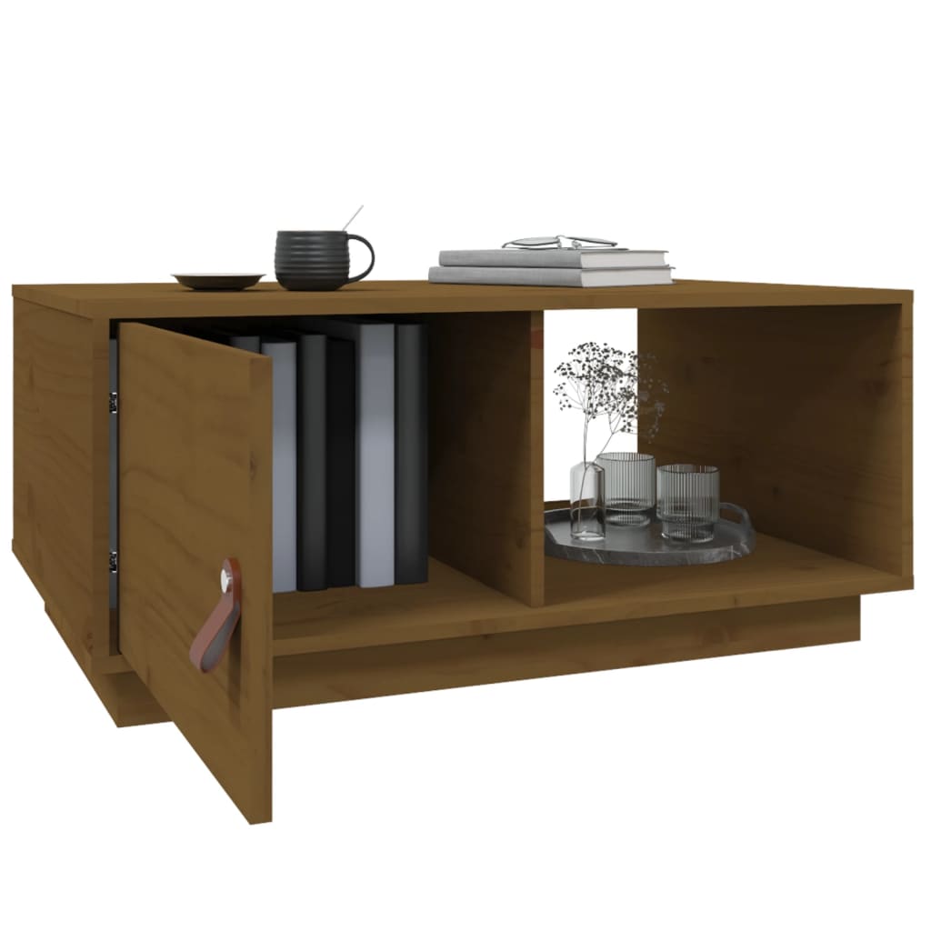 Coffee Table Honey Brown 80x50x35.5 cm Solid Wood Pine