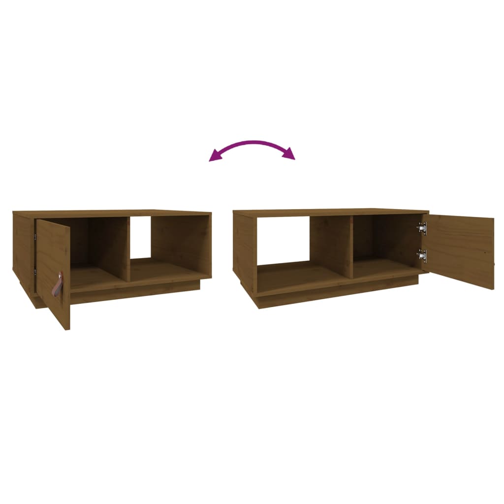 Coffee Table Honey Brown 80x50x35.5 cm Solid Wood Pine