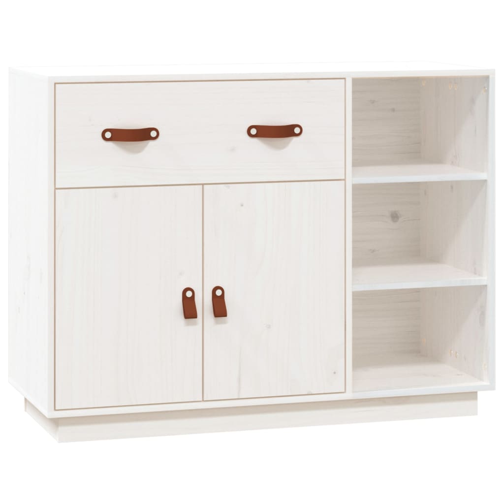 Sideboard White 98.5x40x75 cm Solid Wood Pine