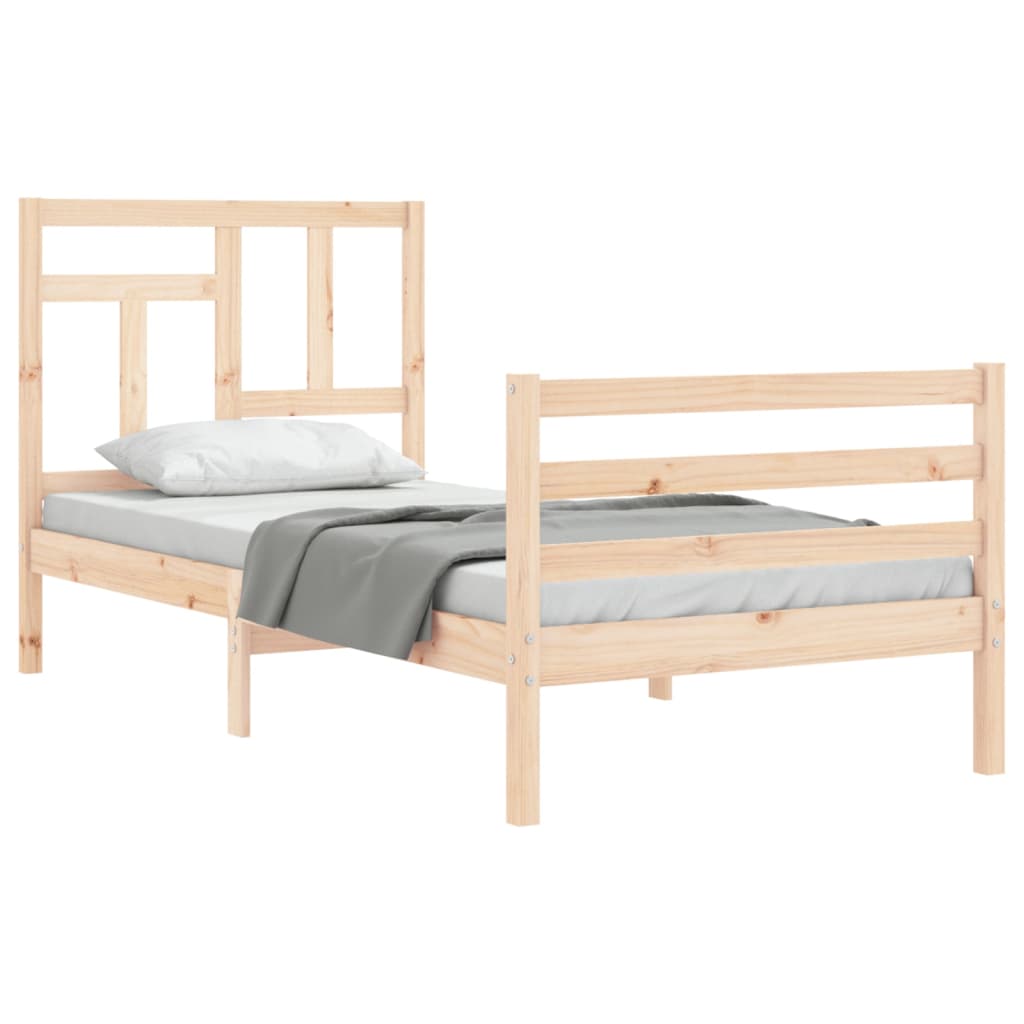 Bed Frame without Mattress 90x200 cm Solid Wood